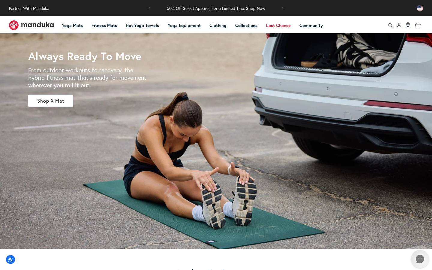 Manduka homepage screenshot