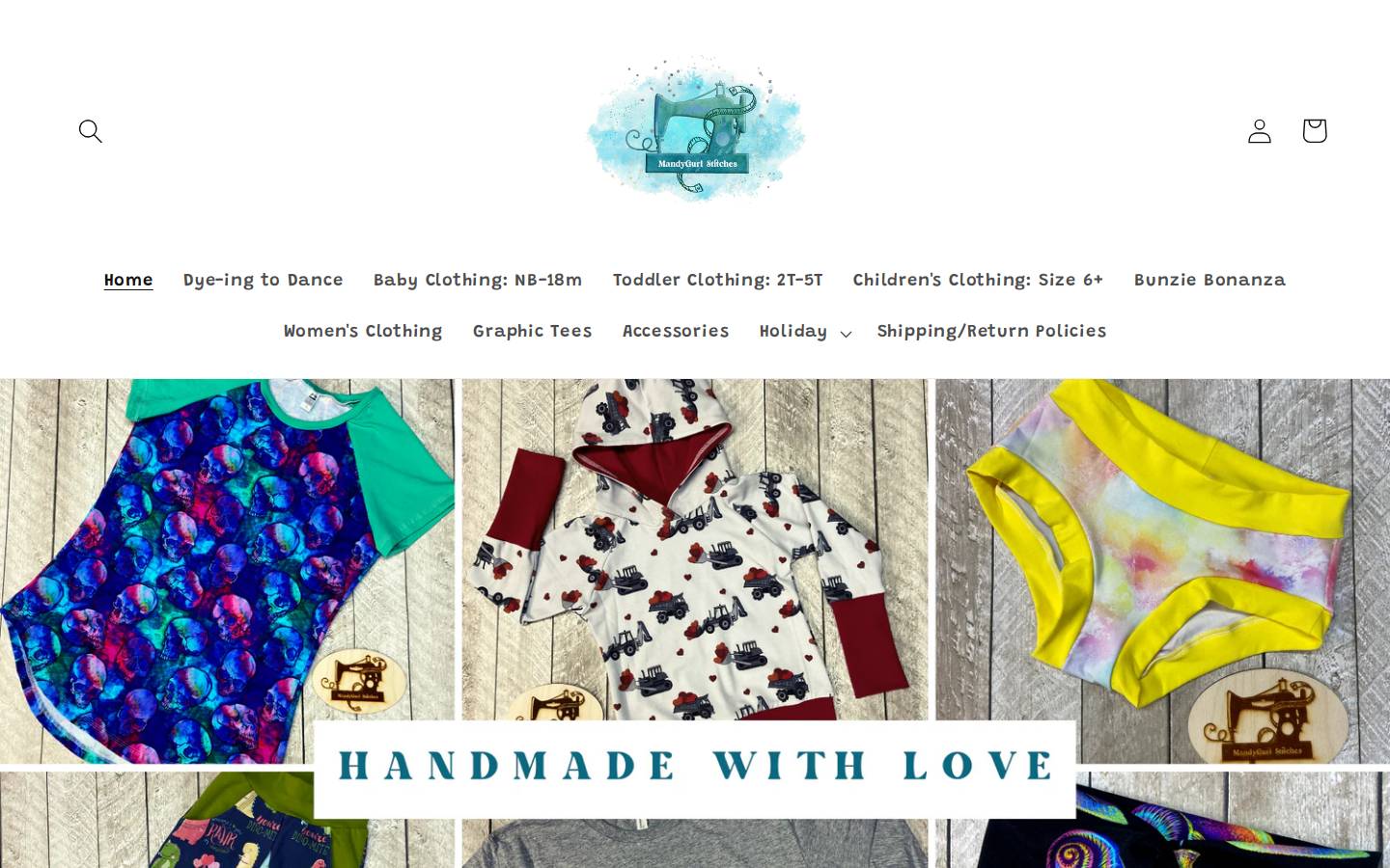 mandygurlstitches.com homepage screenshot