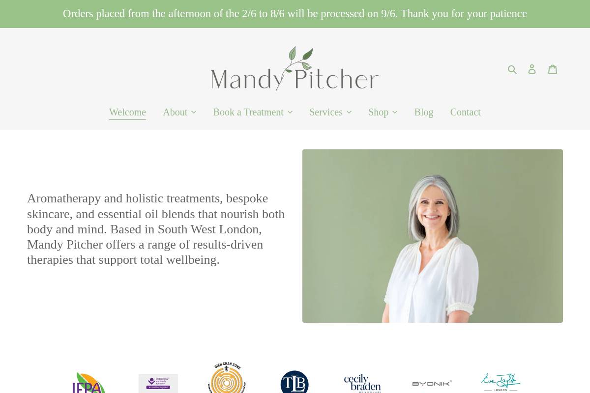 mandypitcher.com homepage screenshot