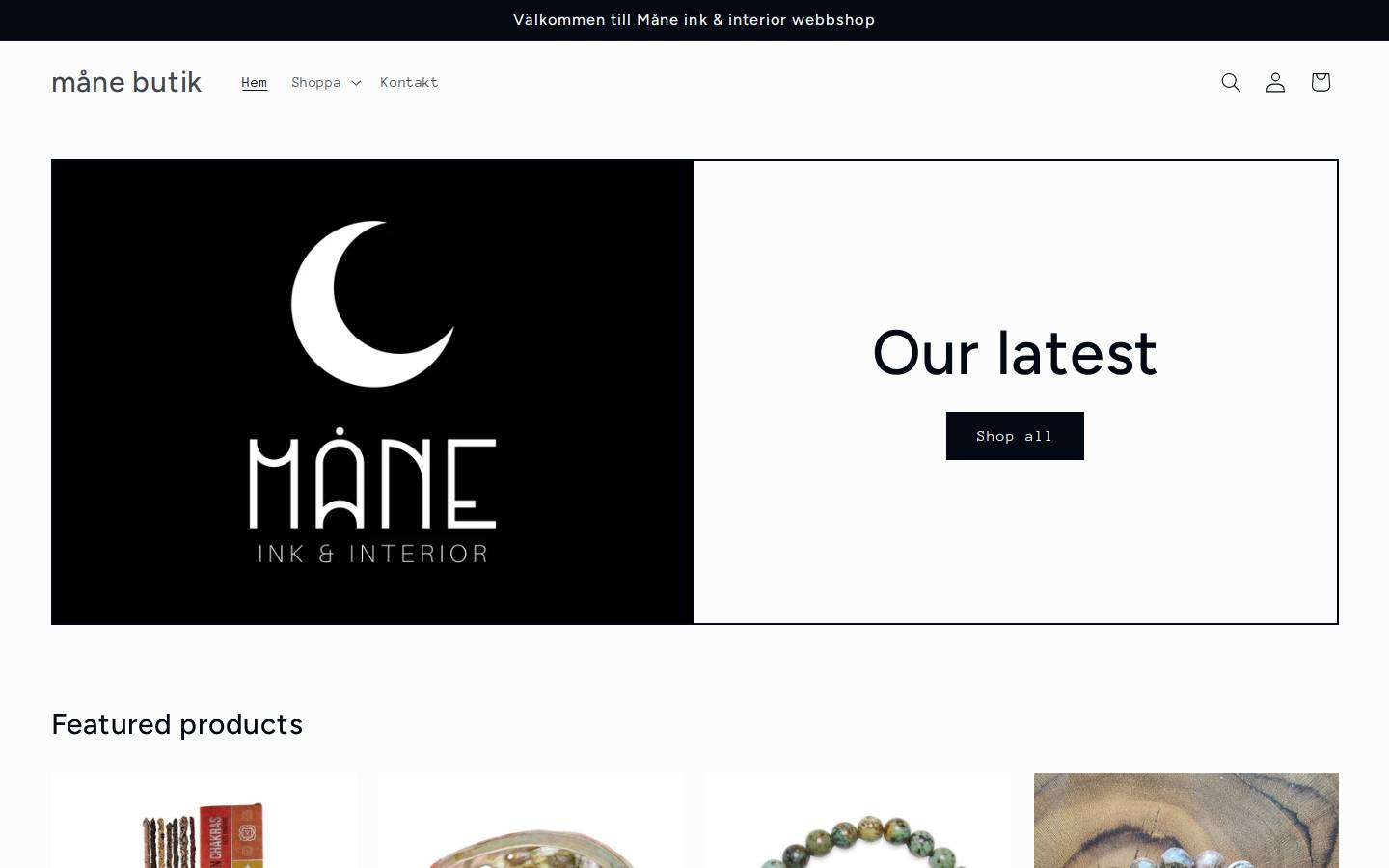 manebutik.se homepage screenshot