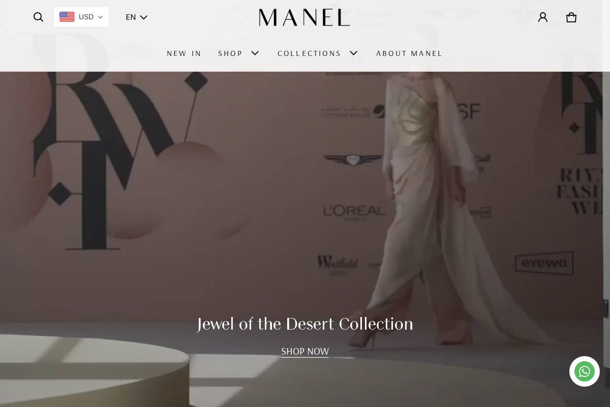 manel-fashion.com homepage screenshot