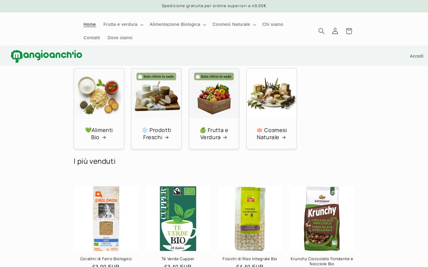 mangioanchio.com homepage screenshot
