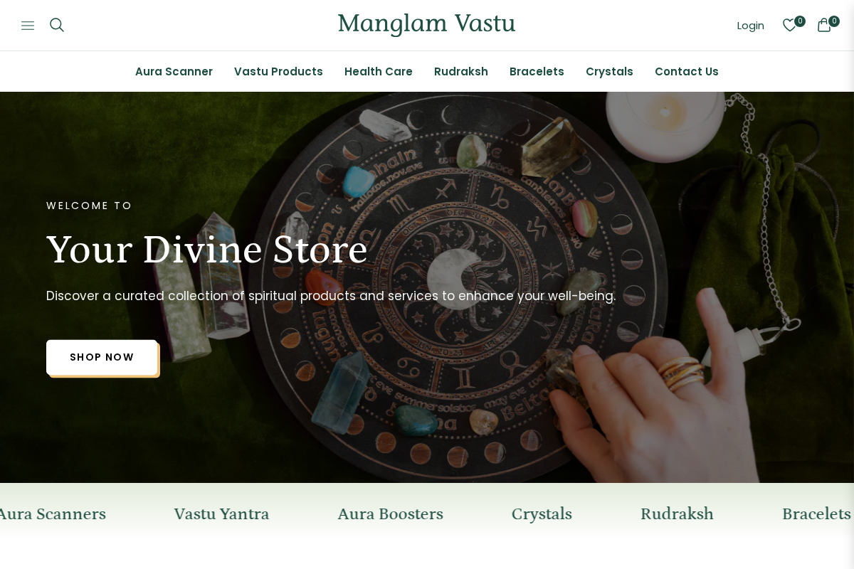 Manglam Vastu homepage screenshot