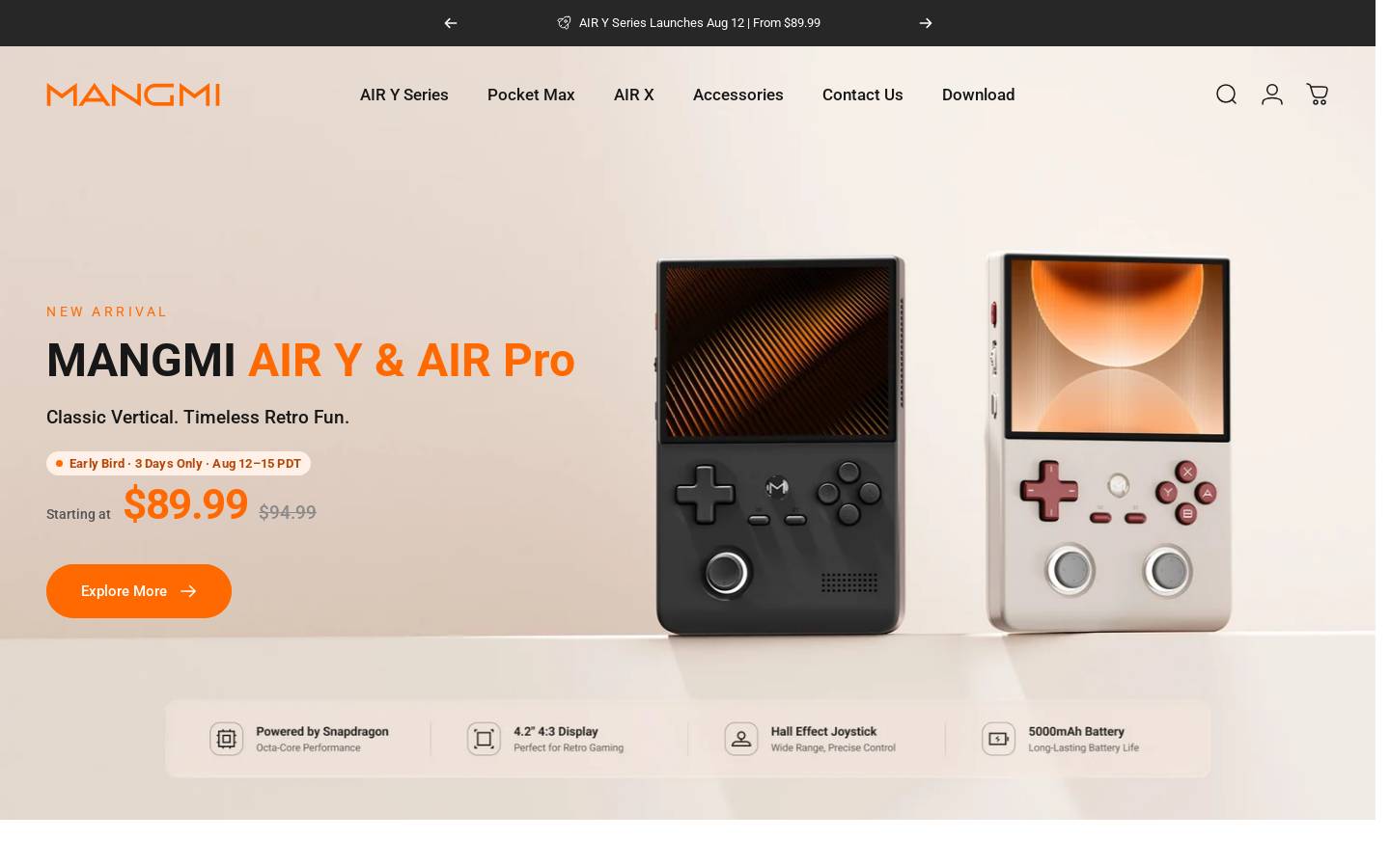 mangmi.com homepage screenshot