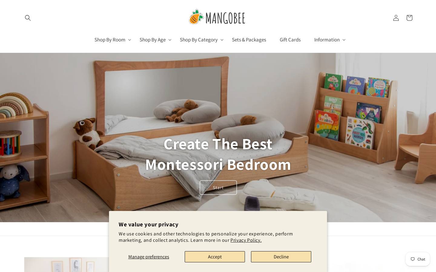 mangobeekids.com homepage screenshot