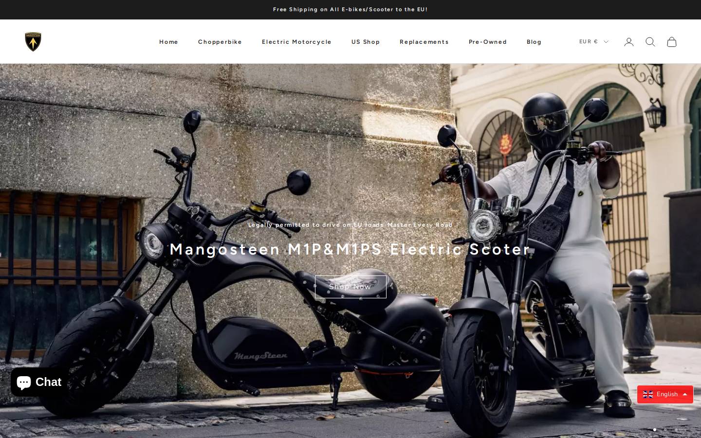 Mangosteenscooter homepage screenshot