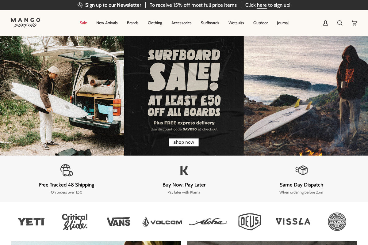 Mangosurfing homepage screenshot