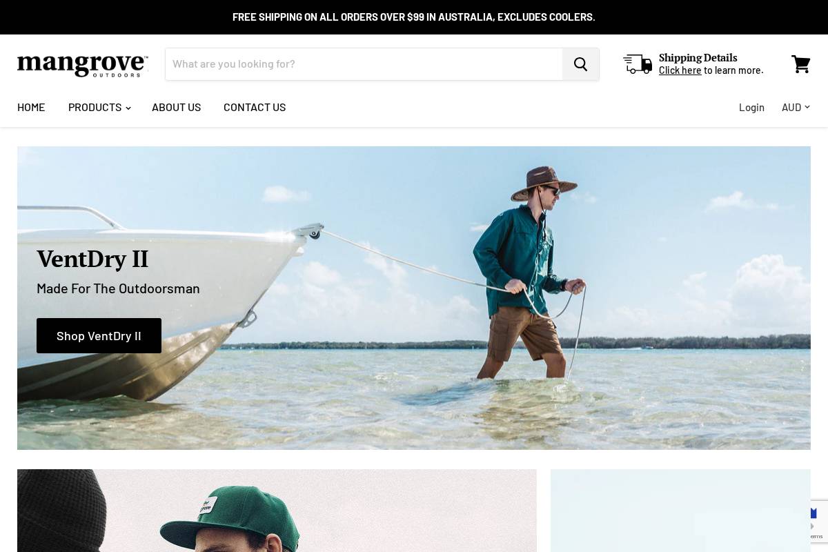 Mangroveoutdoors homepage screenshot