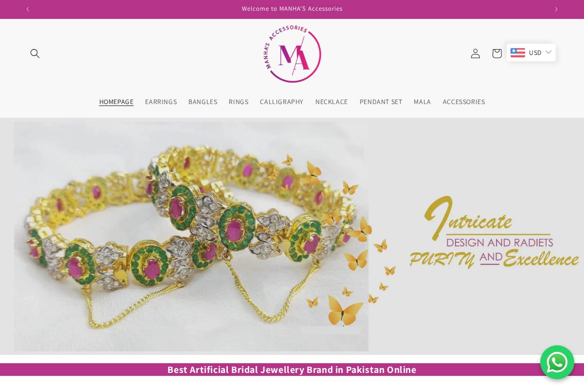 manhasaccessories.com homepage screenshot