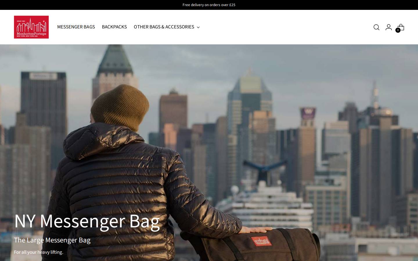manhattanportage.co.uk homepage screenshot
