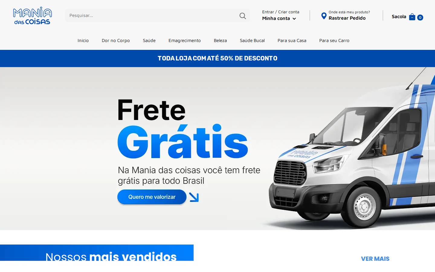maniadascoisas.com homepage screenshot