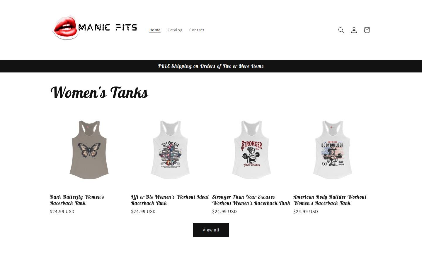 manicfits.com homepage screenshot