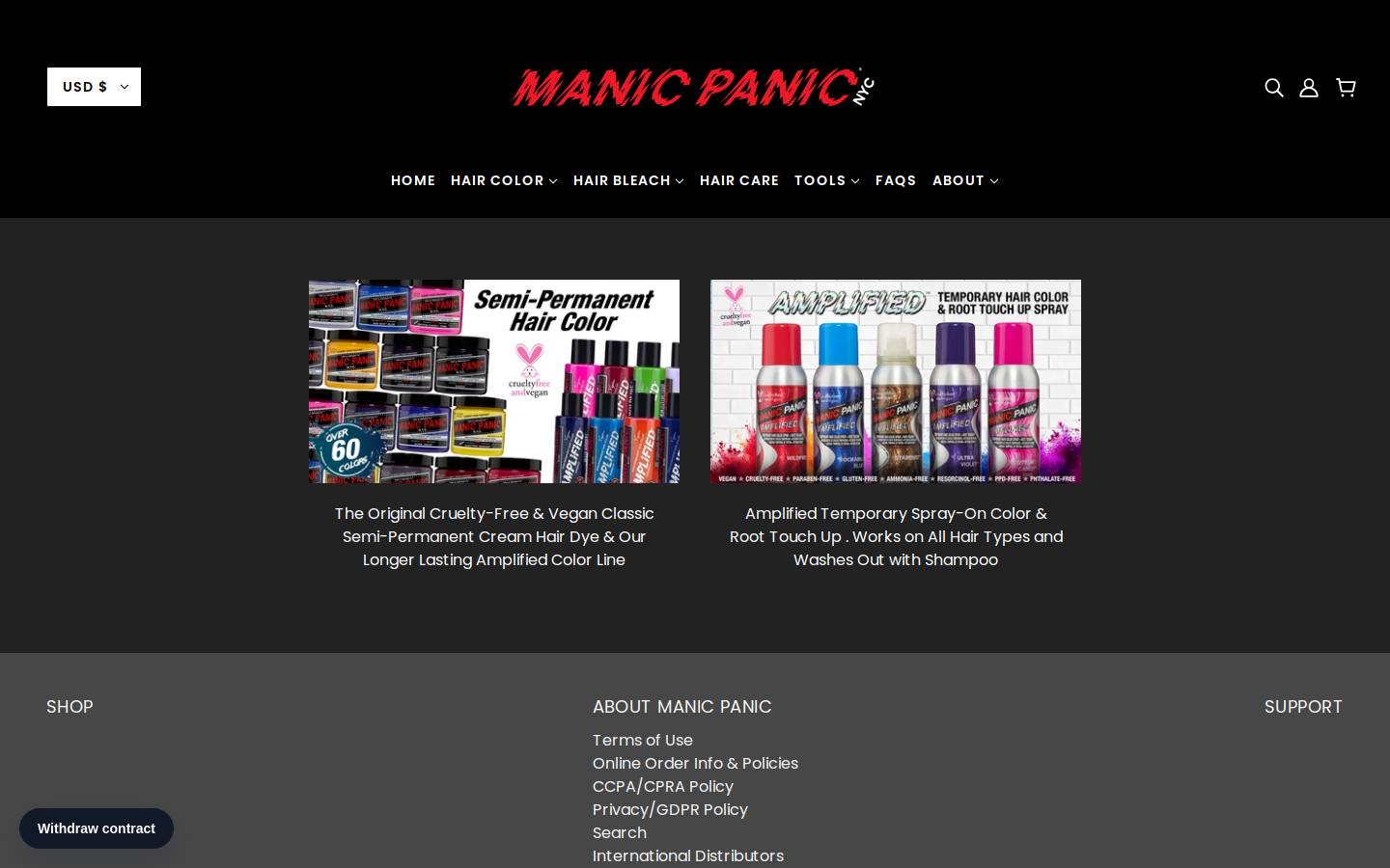 manicpaniceurope.com homepage screenshot