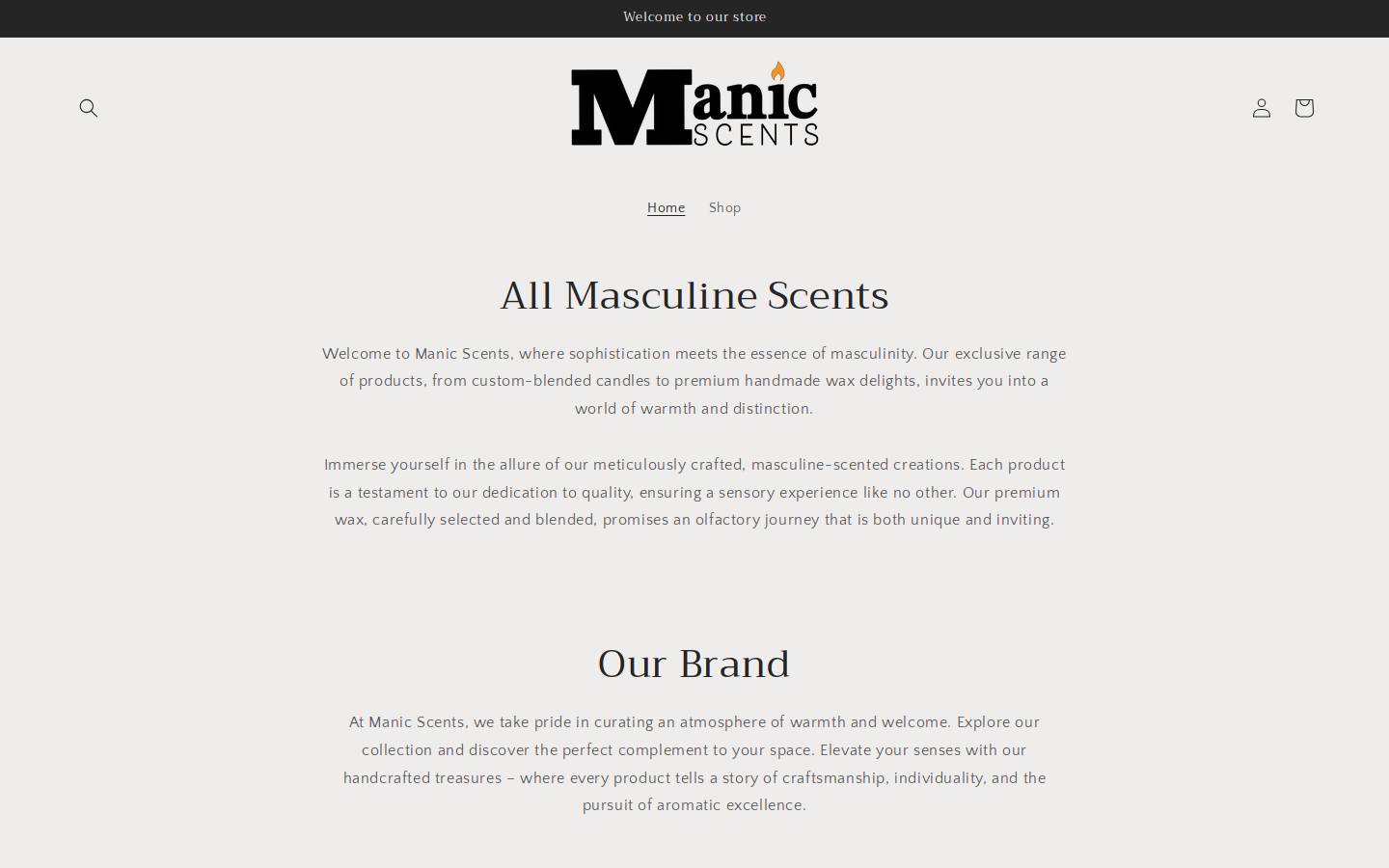 manicscent.com homepage screenshot