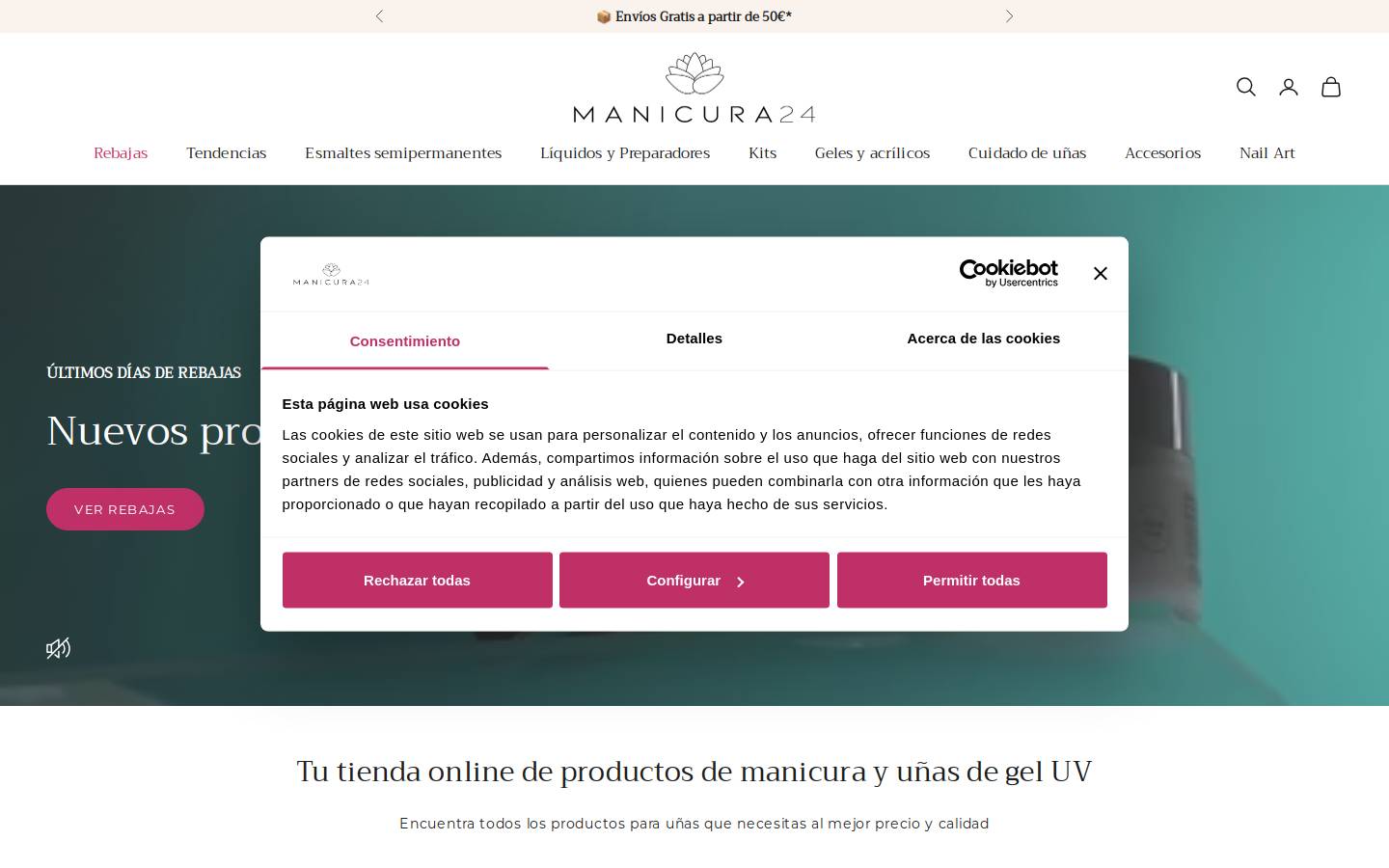 Manicura24 - Tienda de manicura homepage screenshot