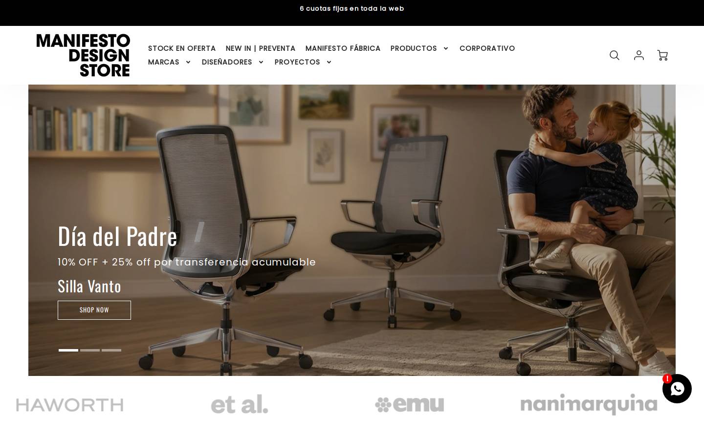 manifestodesignstore.com homepage screenshot