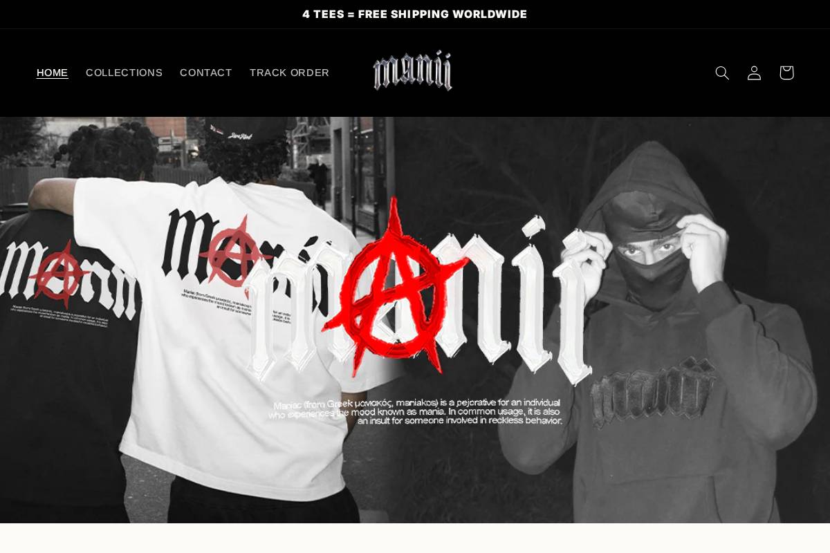 Manii homepage screenshot