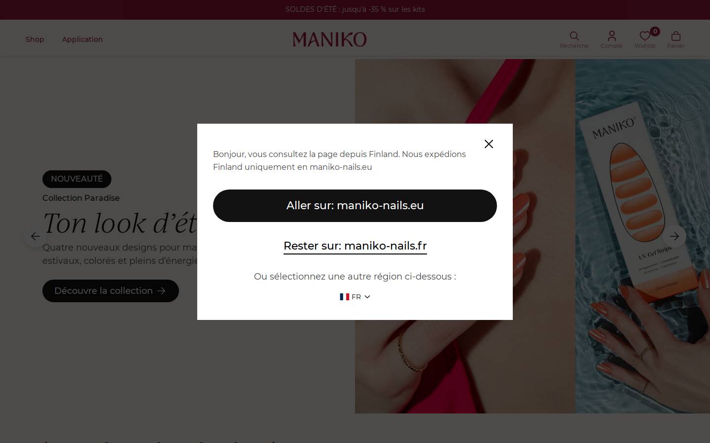 Maniko Nails® France (maniko-nails.fr) homepage screenshot