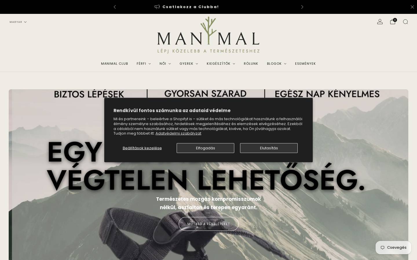 manimalfootgear.com homepage screenshot