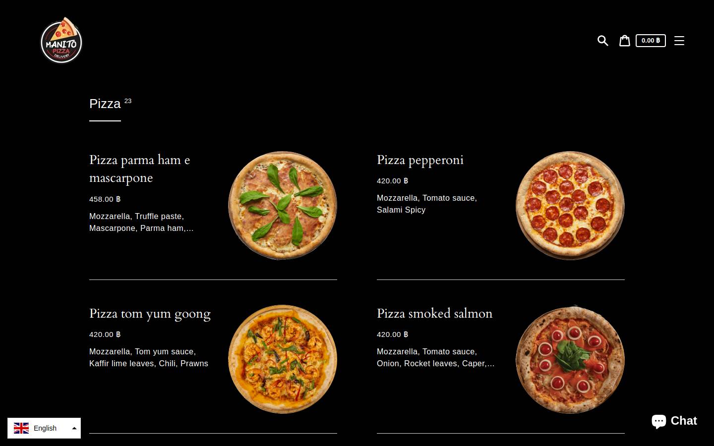 manitopizzaorder.com homepage screenshot