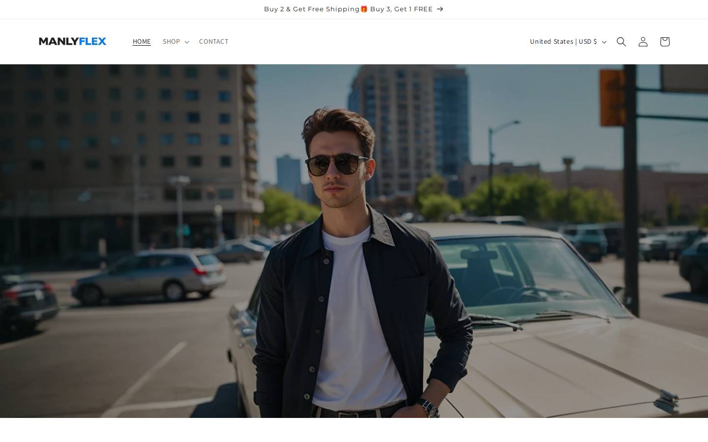 manlyflex.com homepage screenshot