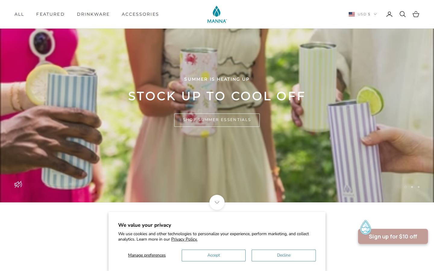 mannahydration.com homepage screenshot