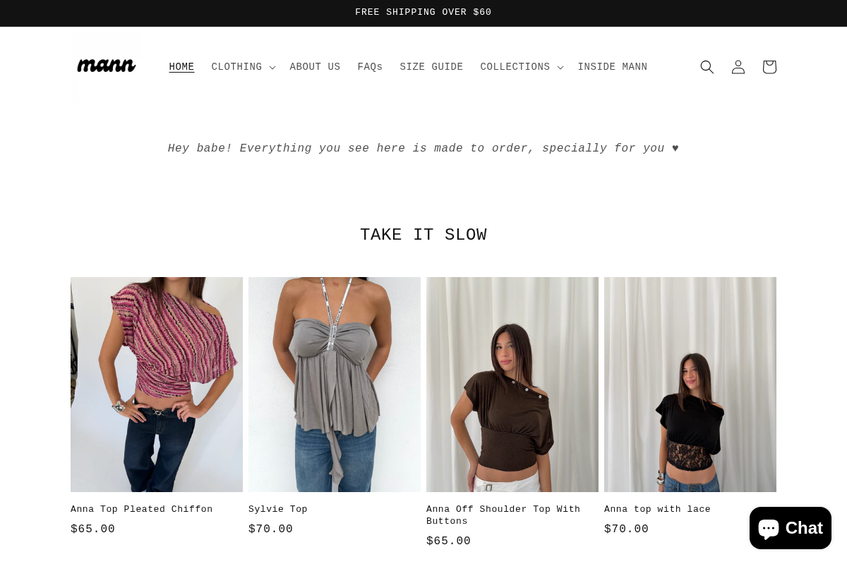 MANN homepage screenshot