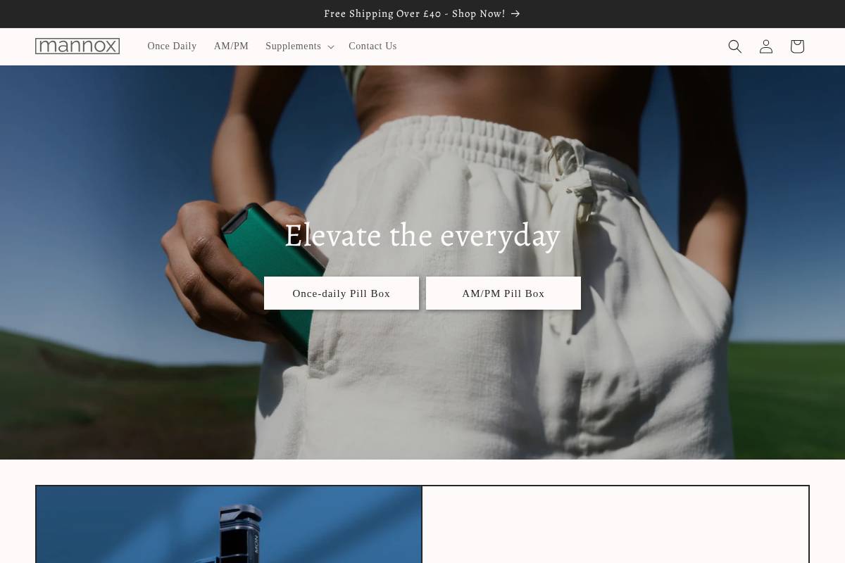 Mannox homepage screenshot