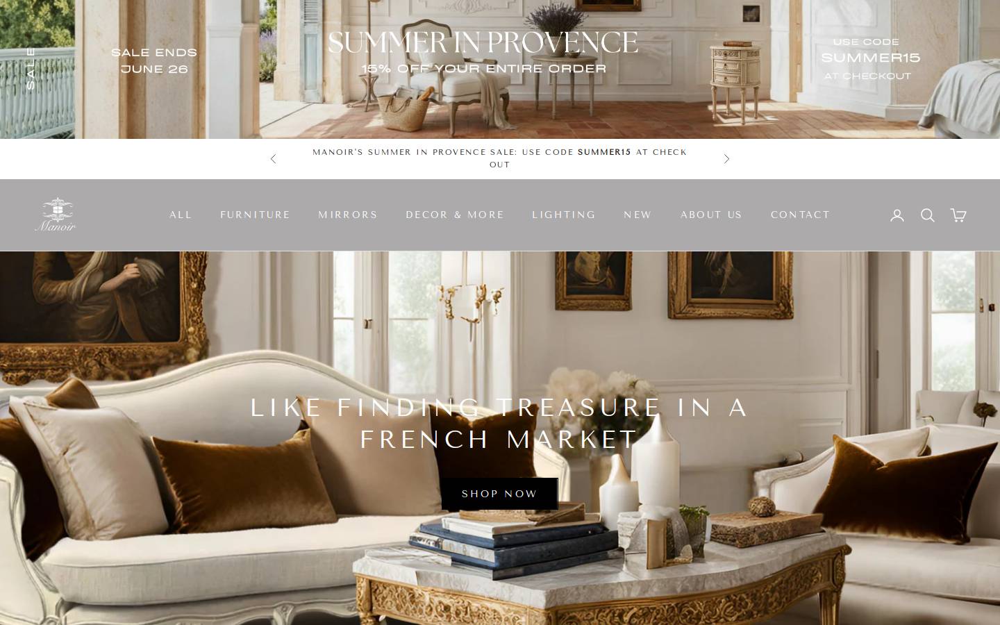 manoirgroup.com homepage screenshot