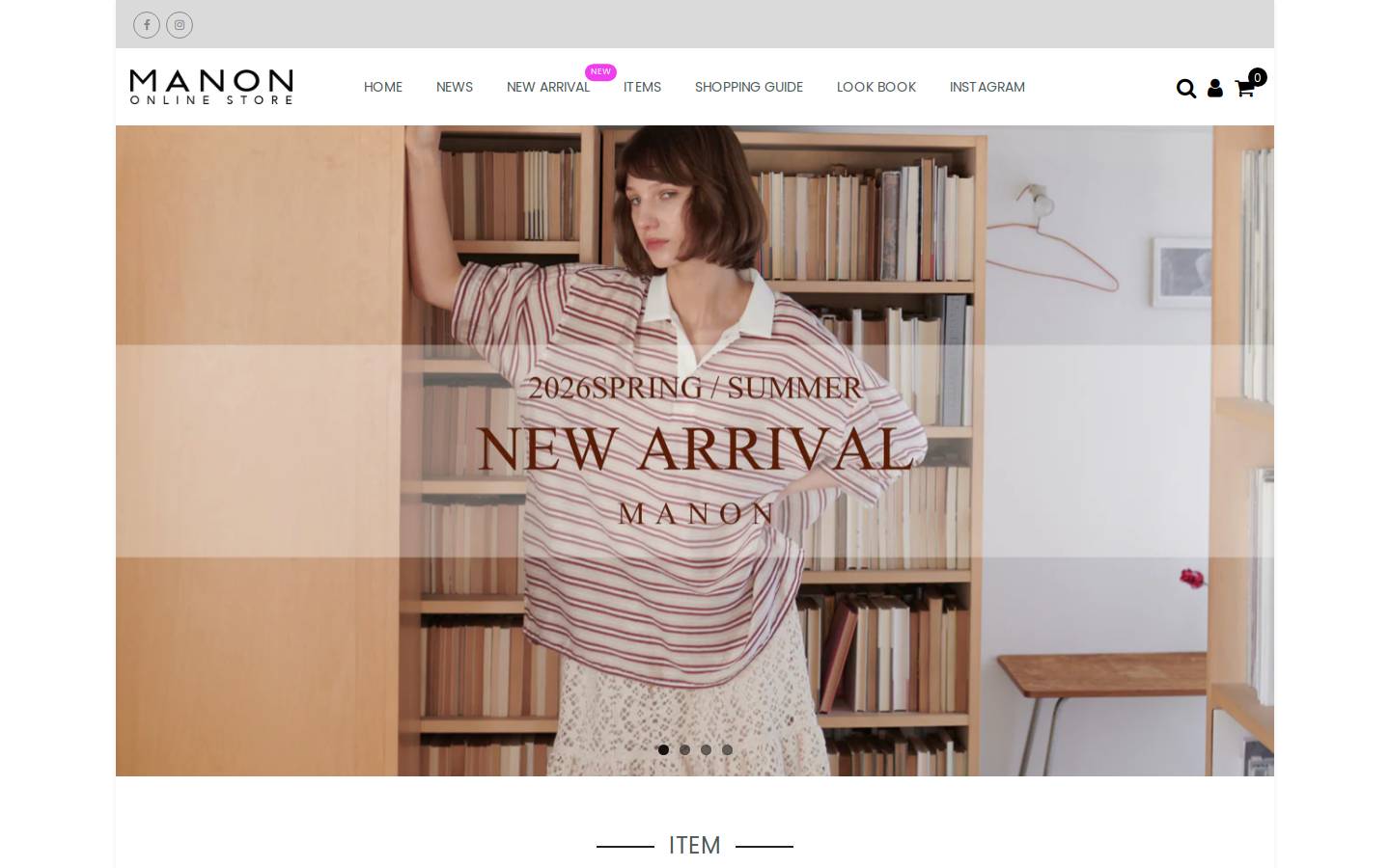 manon-store.com homepage screenshot