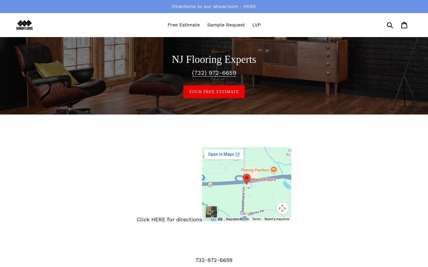 manorfloors.com homepage screenshot