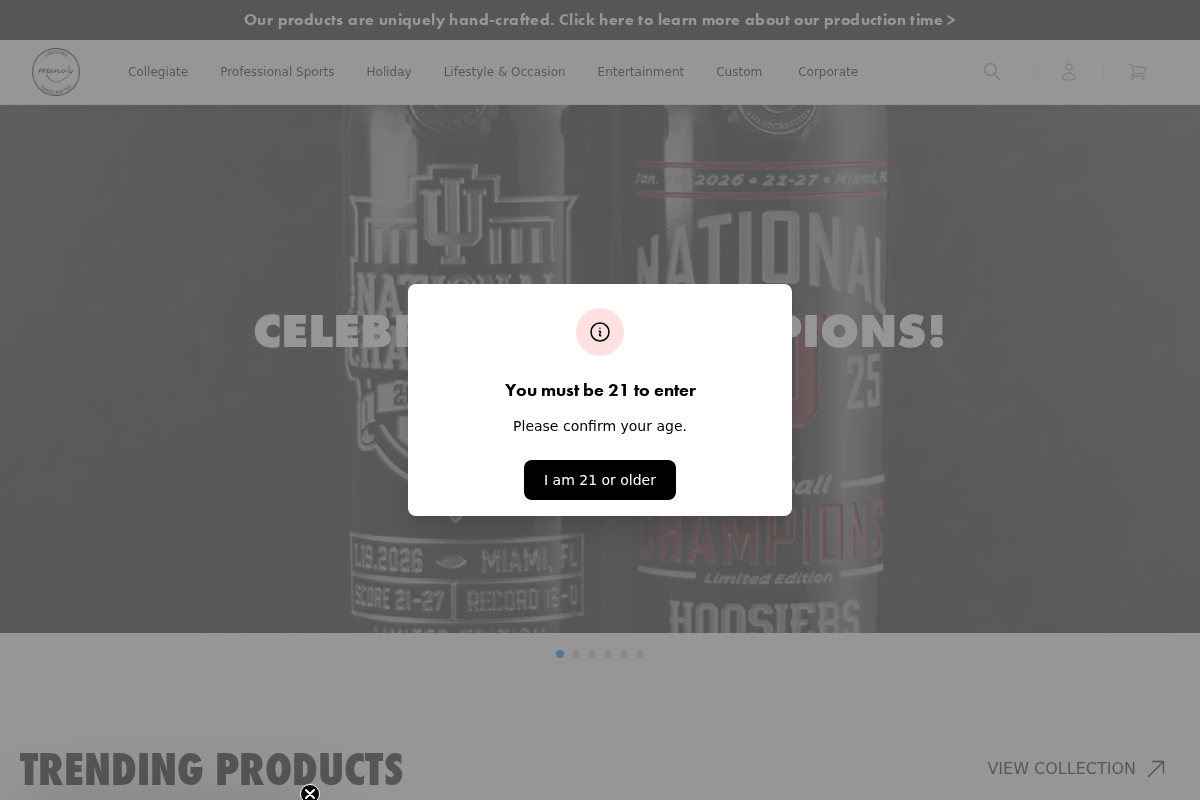 manoswine.com homepage screenshot