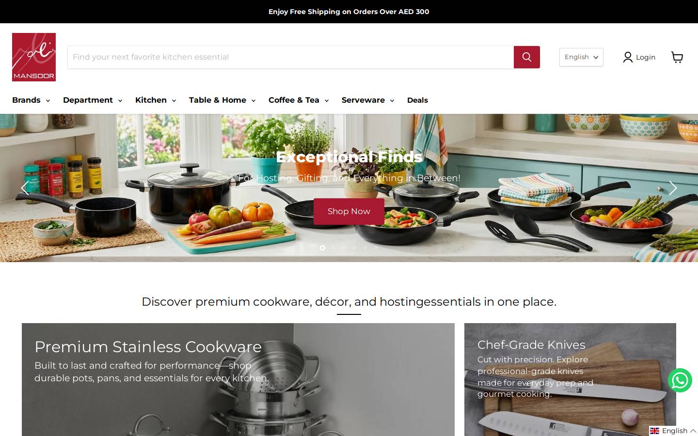 mansoorshop.com homepage screenshot