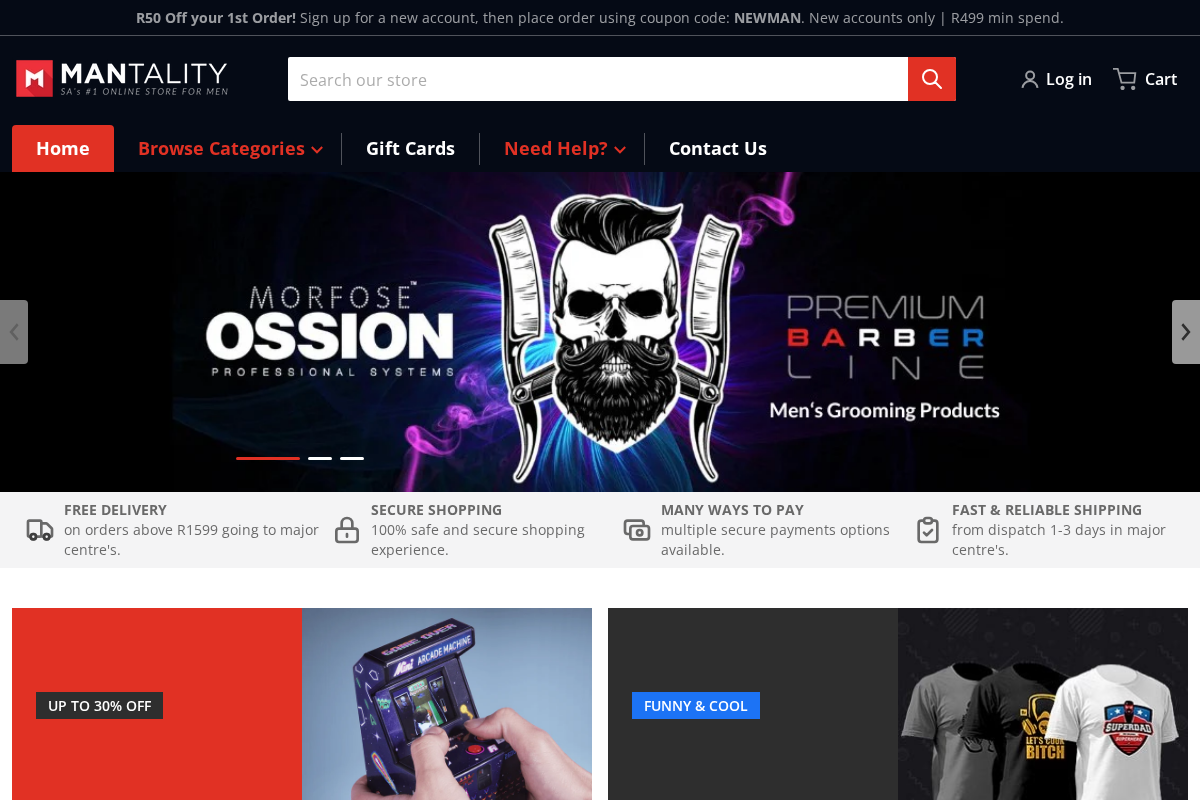 Mantality® homepage screenshot