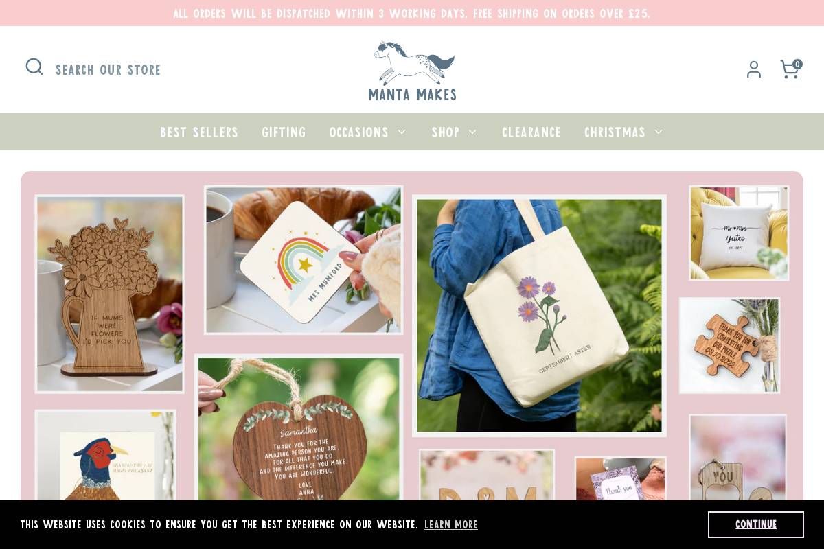 Manta Makes homepage screenshot