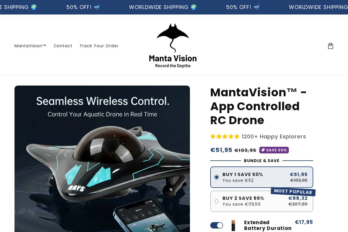 Mantavisionus homepage screenshot
