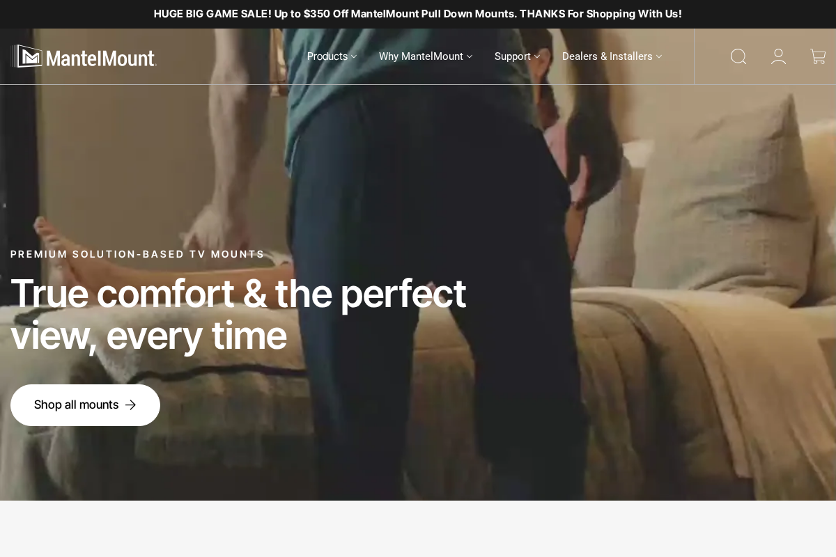 MantelMount homepage screenshot