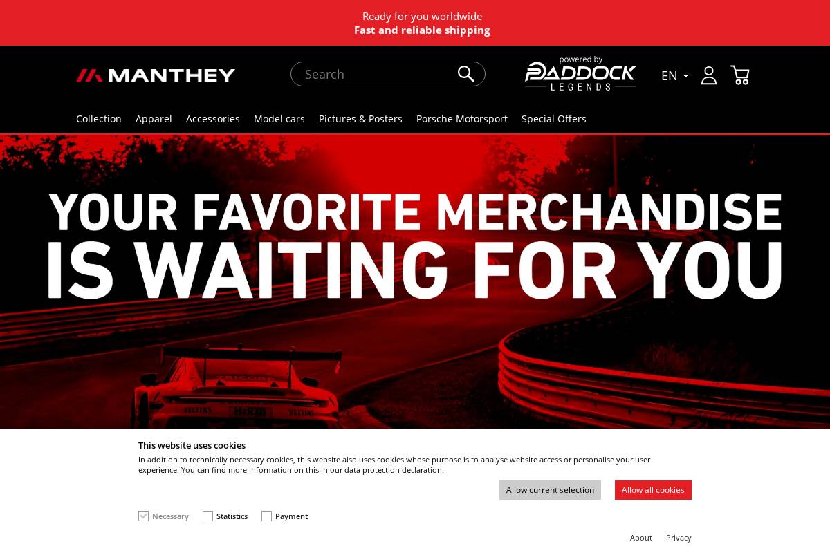 manthey-shop.com homepage screenshot