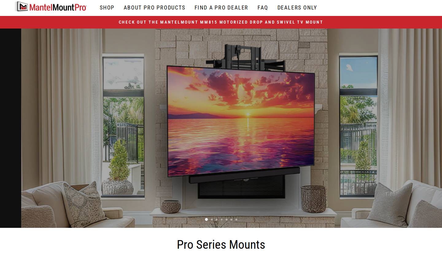 mantlemountpro.com homepage screenshot