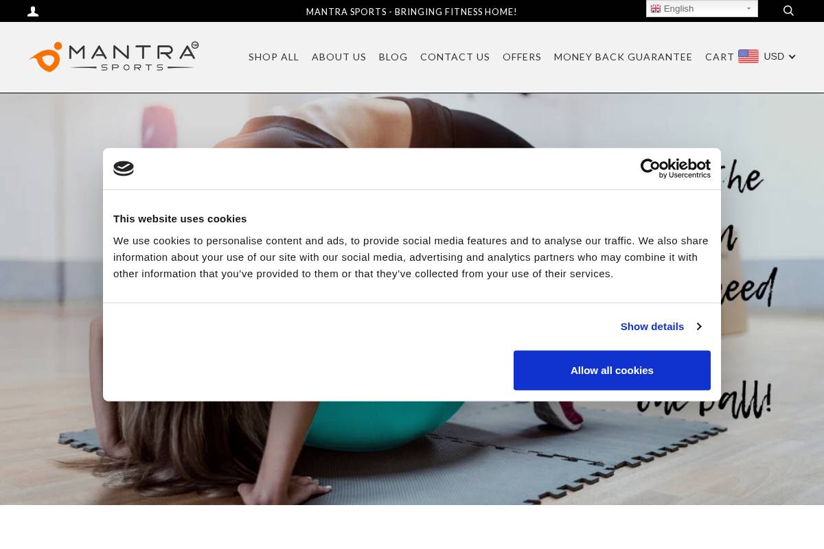 Mantra Sports homepage screenshot