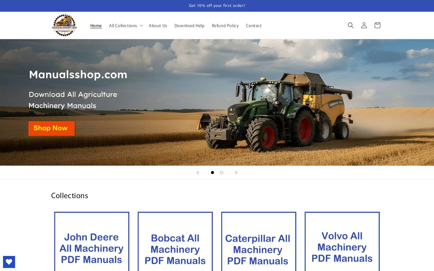 Manualsshop homepage screenshot