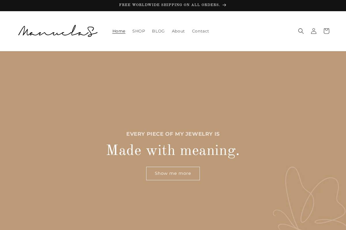 Manuelas Shop homepage screenshot
