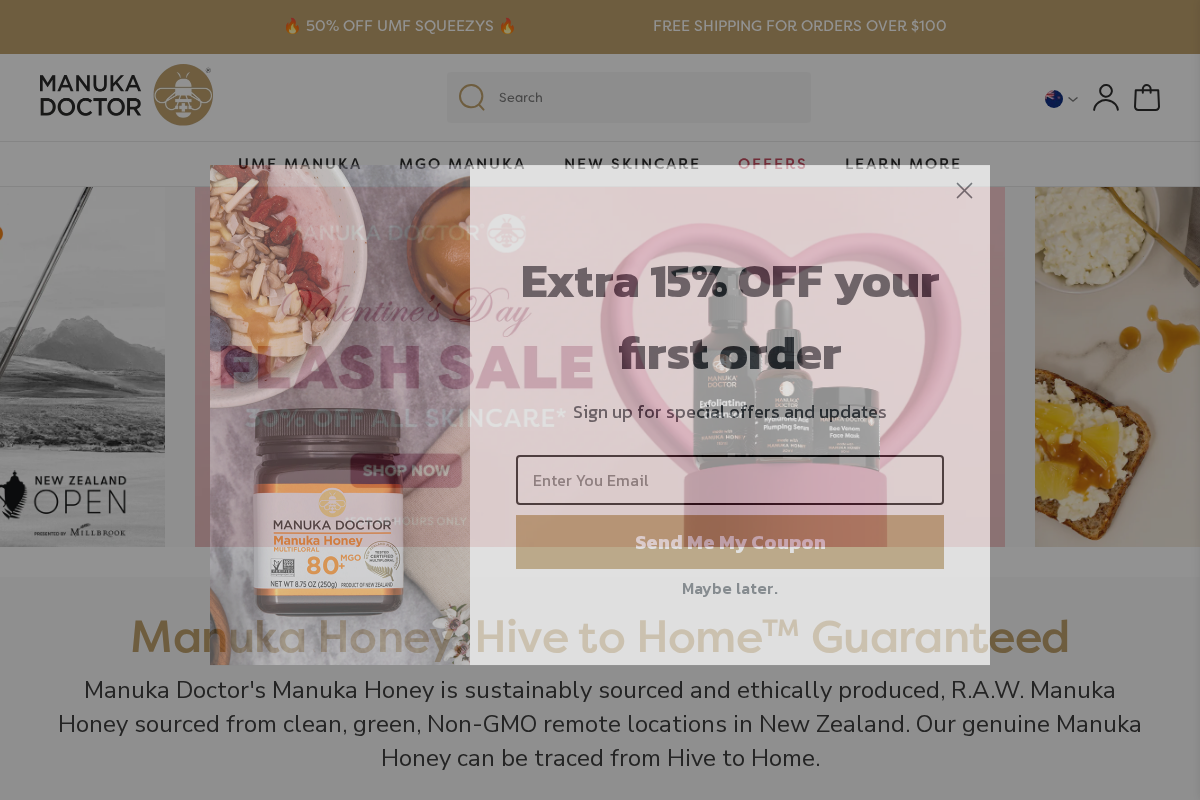 Manuka Doctor NZ homepage screenshot