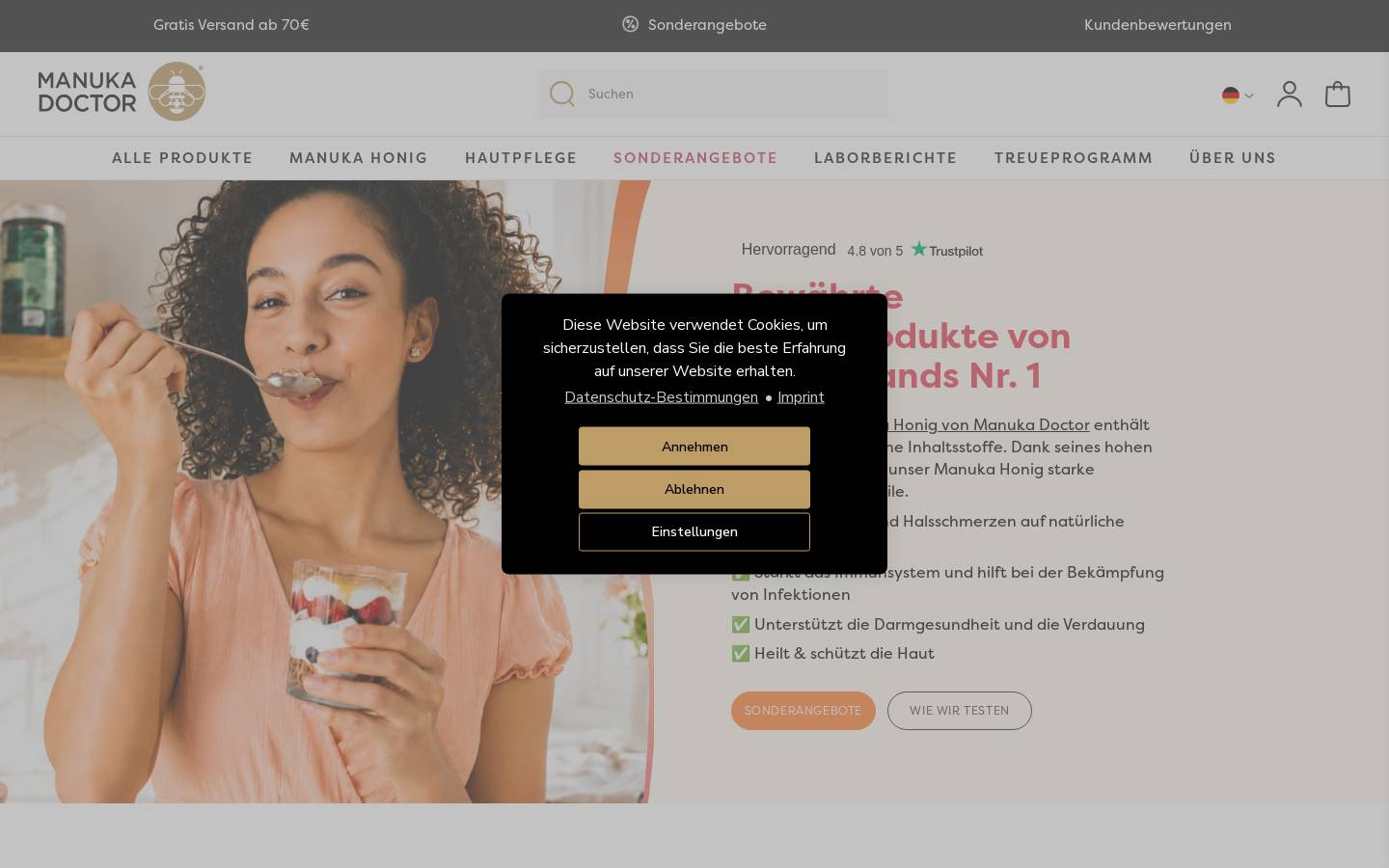 Manuka Doctor  homepage screenshot
