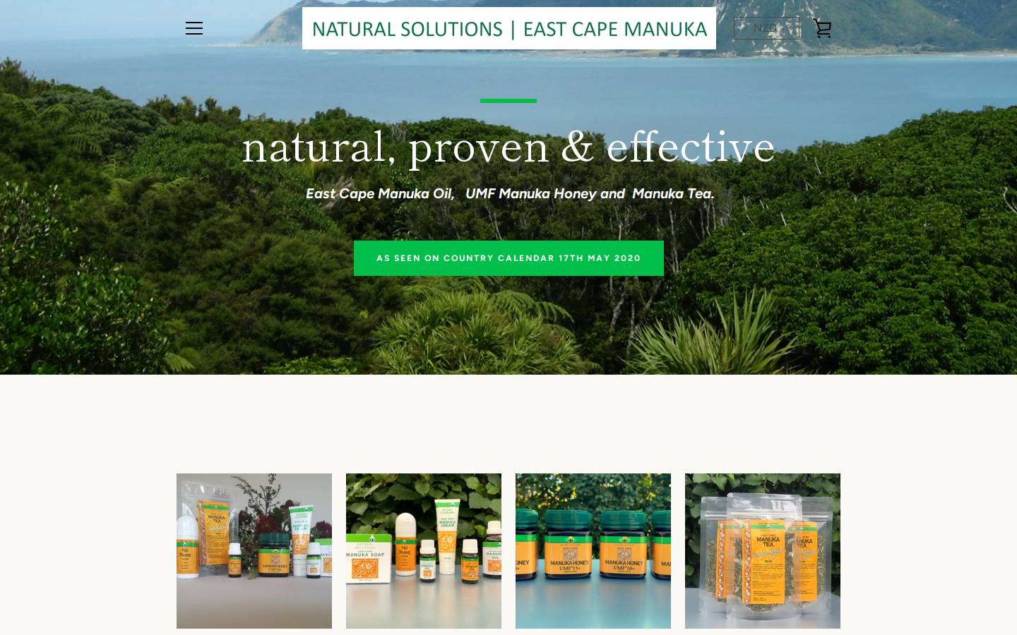 manukaproducts.co.nz homepage screenshot