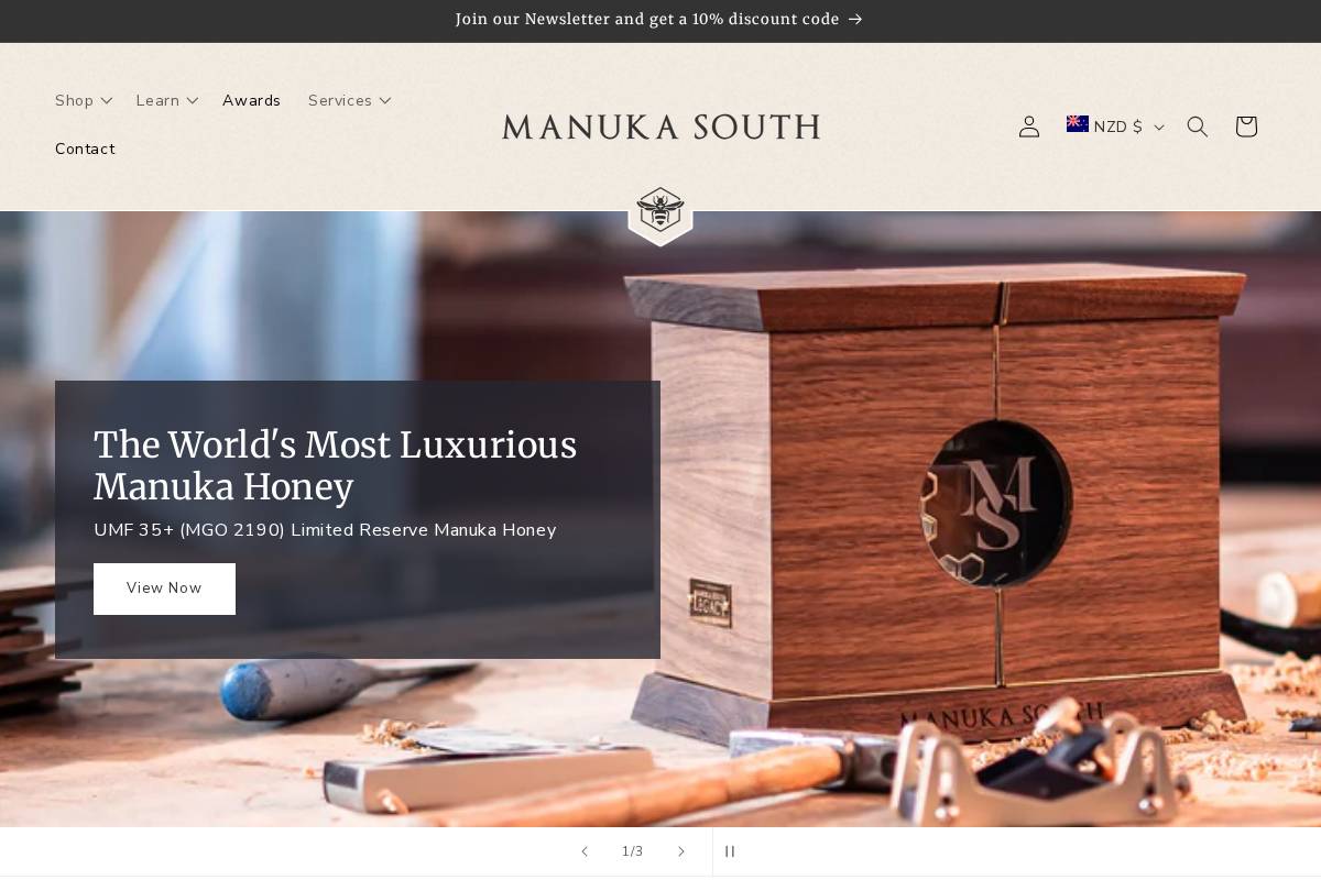 manukasouth.com homepage screenshot