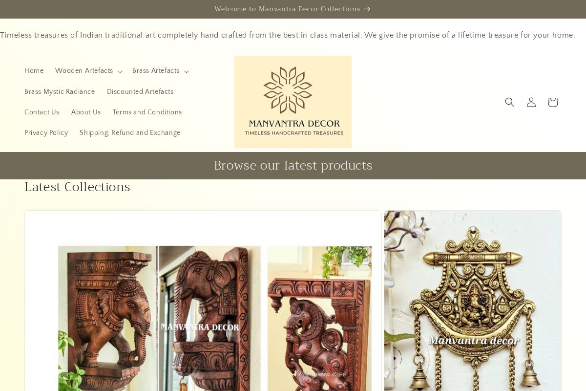 Manvantra Decor homepage screenshot