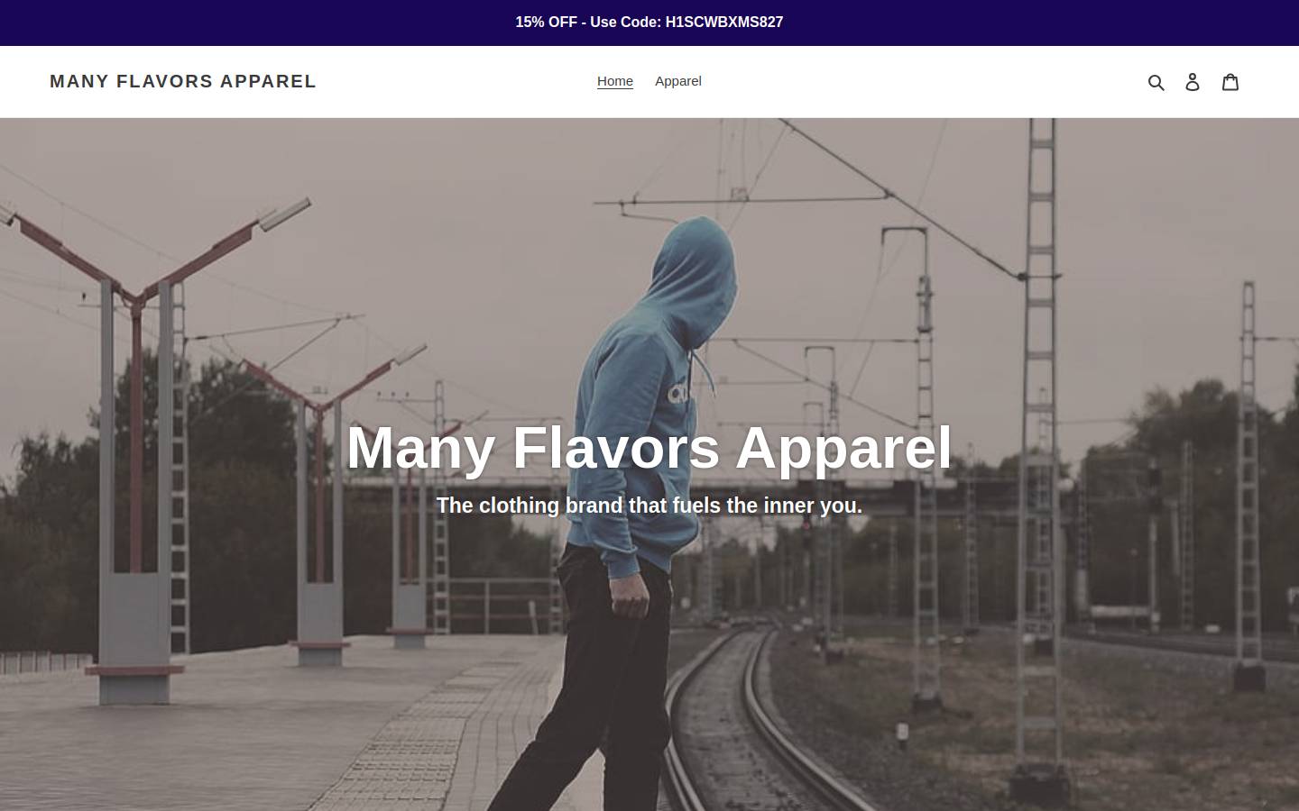 manyflavorsapparel.com homepage screenshot