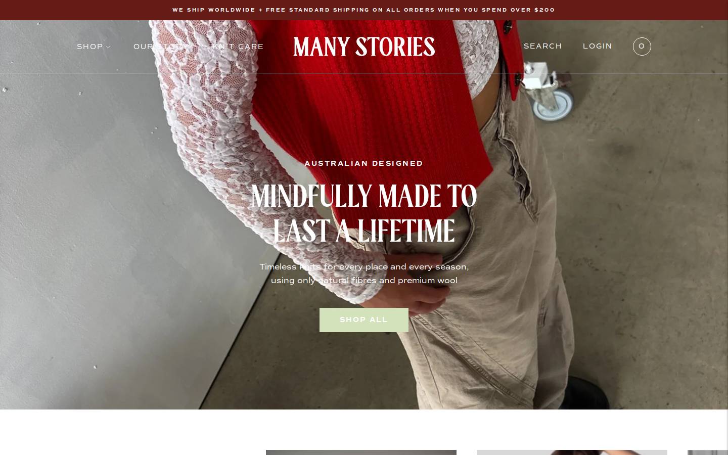 manystories.com.au homepage screenshot