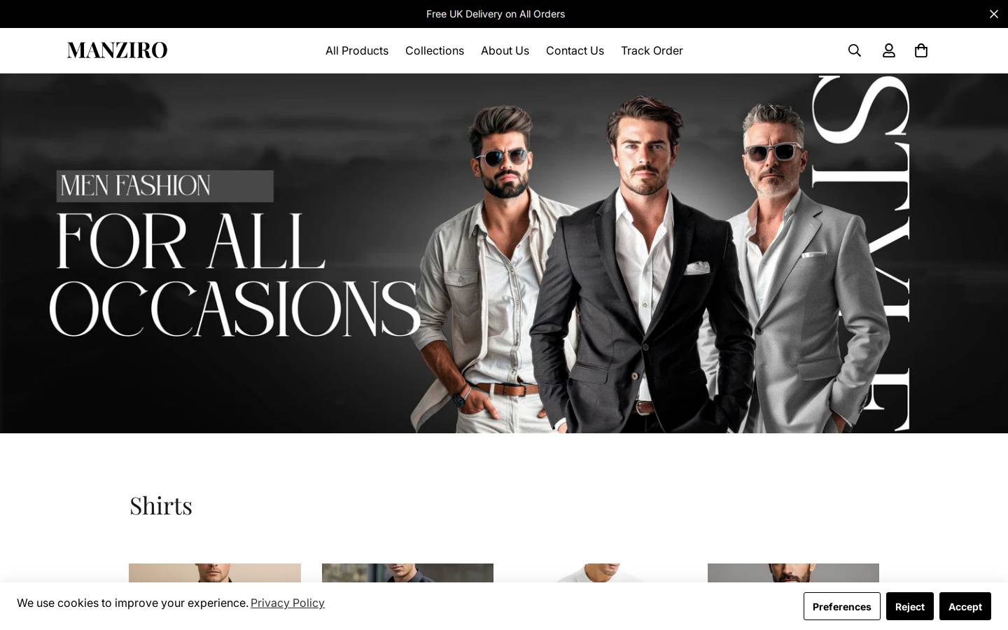manziro.com homepage screenshot